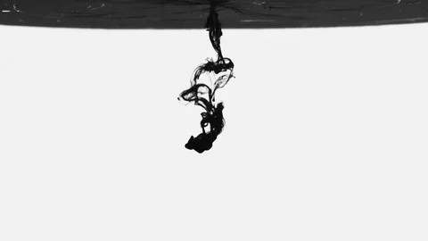 Black paint drops in the water 스톡 동영상 71008545