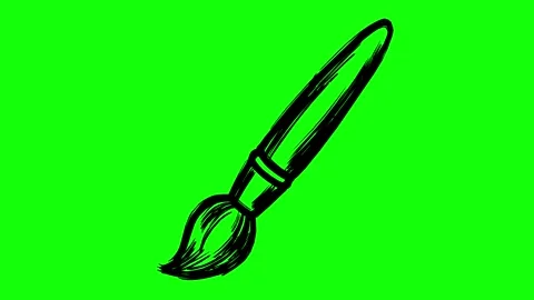 Black paint icon line boil effect animation Stock Footage 346391007