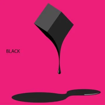 Black paint on a pink background Stock Illustration