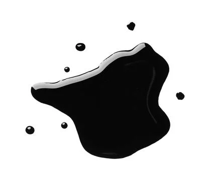 Black paint sample on white background, top view Stock Photos