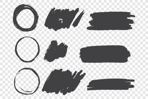 Black paint scribble hand drawn doodles set Illustrazione stock