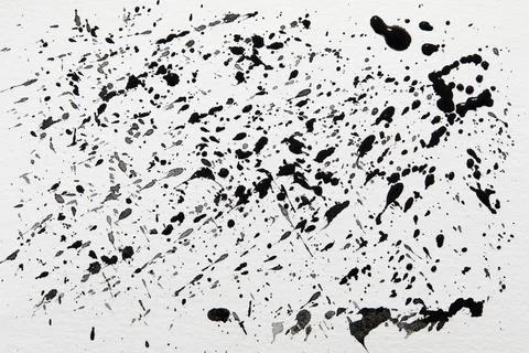 Black paint spatter on white background Stock Illustration