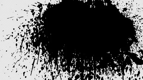 Black Paint Splash On Alpha  Stock Footage 271239796