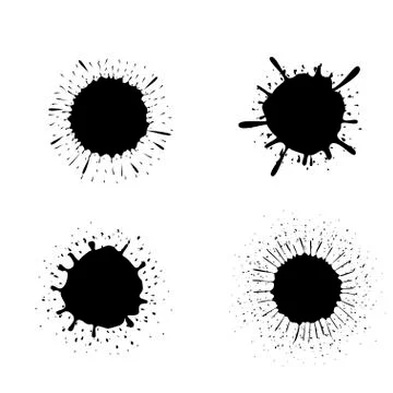 Black Paint splash set Stock Illustration