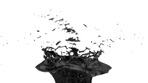 Black paint splash in slow motion, isolated on white (FULL HD) Video stock 36838244