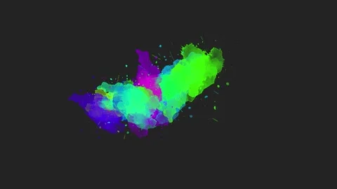 Black paint splatter alpha cinematic overlay slow motion Stock Footage 221123605