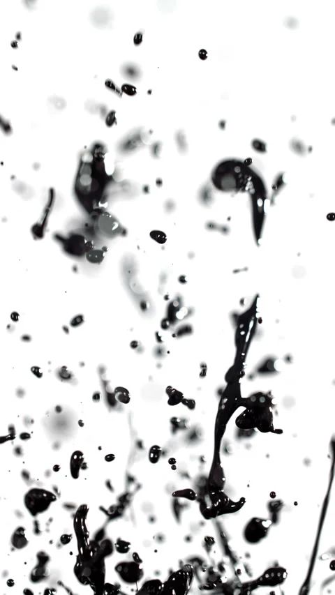 Black Paint Splatter In Slow Motion On W... | Stock Video | Pond5