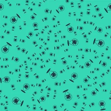 Black Paint spray icon isolated seamless pattern on green background.  Vector Illustrazione stock