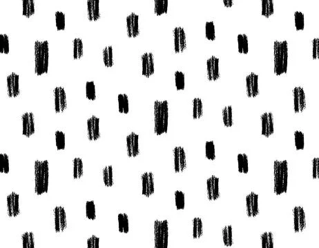 Black paint strokes vector seamless pattern. Chaotic ink brush doodle decor.. Illustrazione stock