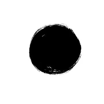 Black paint vector circle. Hand painted ink blob Stock Illustration