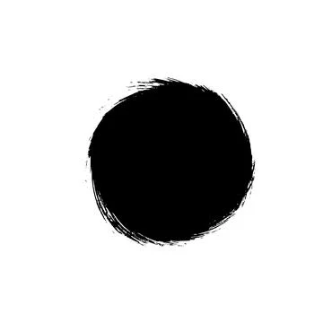 Black paint vector circle. Hand painted ink blob Stock Illustration