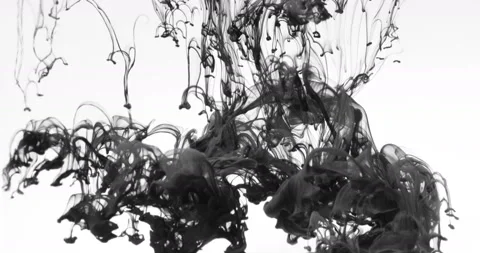 Black paint in water Stock Footage 234968783