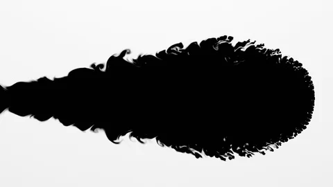 Black paint on a white background Stock Footage 97762669