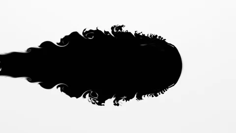Black paint on a white background Stock Footage 97762675