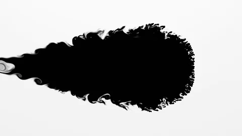 Black paint on a white background Stock Footage 97762851