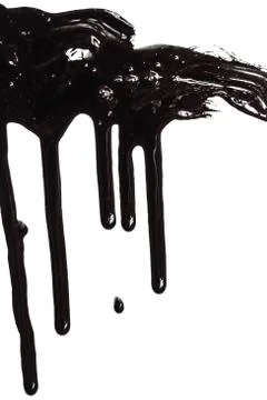 Black paint on a white background Stock-Fotos