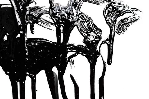 Black paint on a white background Stock Photos
