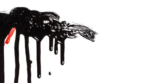 Black paint on a white background Stock Photos