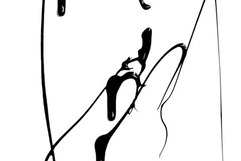 Black paint on a white background Stock Photos