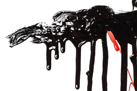 Black paint on a white background Stock Photos