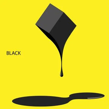 Black paint on a yellow background Stock Illustration