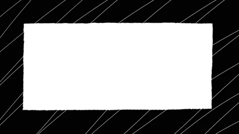 Black painted border with white scribbles, stop motion animation Video stock 143467374