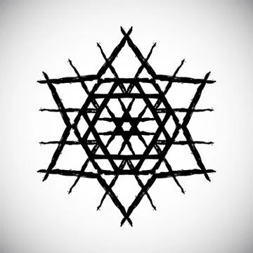 Black Painted Star Logo Stock Illustration