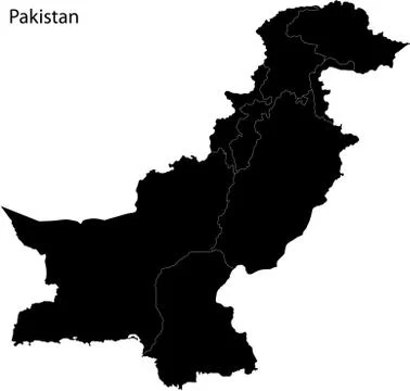 Black Pakistan map Stock Illustration