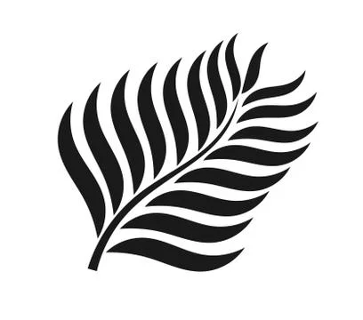 Black palm leaf icon. Vector illustrartion. Stock Illustration