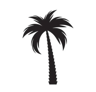 Black  palm tree silhouette. Vector Illustration Stock Illustration