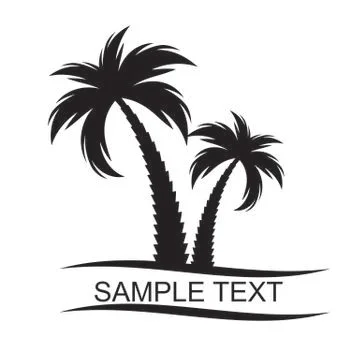 Black  palm tree silhouette. Vector Illustration Stock Illustration
