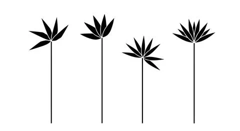 Black palm tree silhouettes Stockillustratie