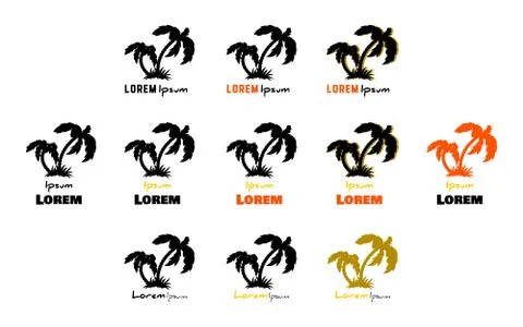 Black Palms Logo Stock Illustration