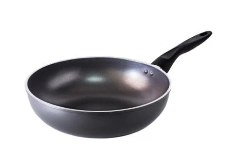 Black pan empty Stock Photos