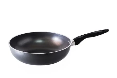 Black pan empty Stock Photos