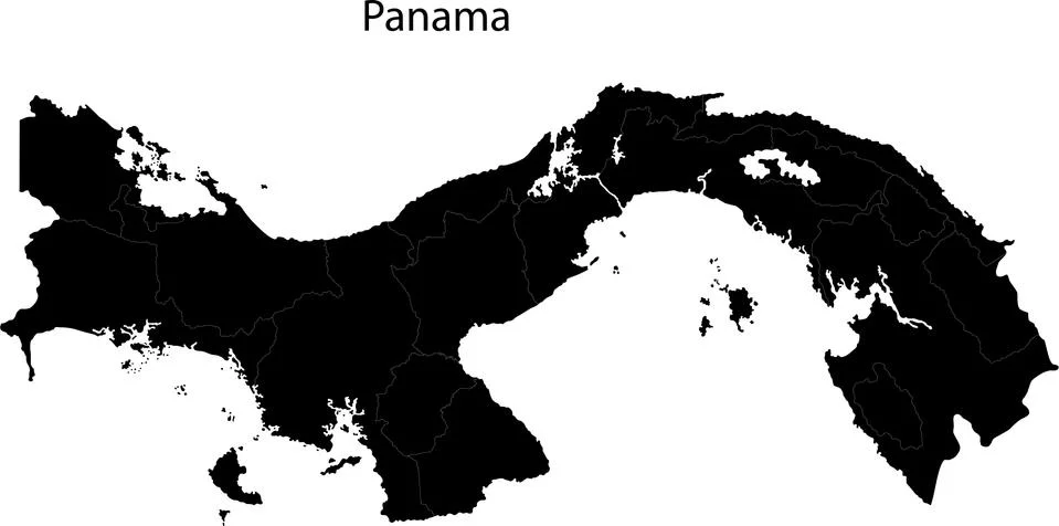 Black panama map Stock Illustration