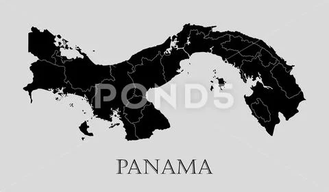 Black Panama map - vector illustration: Graphic #99287397