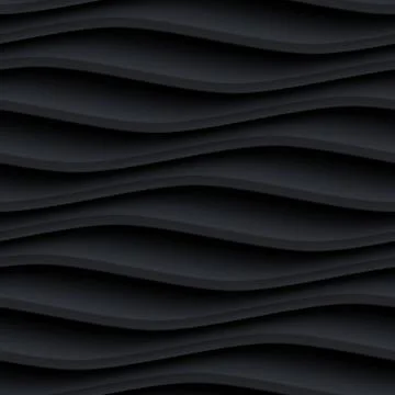 Black panel wavy seamless texture Illustrazione stock