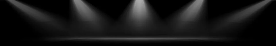 Black panoramic studio background with white glow Stock Illustration