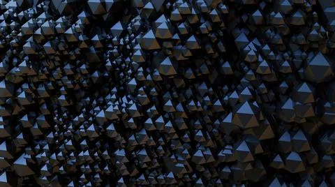 Black pantagon shape pattern art design texture background 3D illustration Stock Illustration