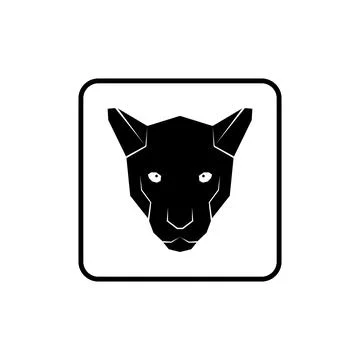 Black Panther Head Illustration for Logo or Graphic Design Element on Frame- Stock Illustration