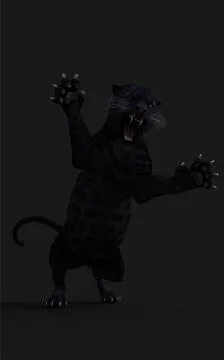 Black Panther Pose Illustrazione stock