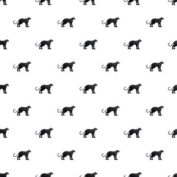 Black panther predators seamless pattern on white background Illustrazione stock