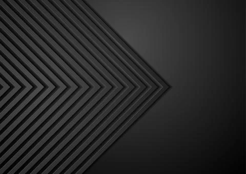 Black paper arrows abstract technology background Stock Illustration
