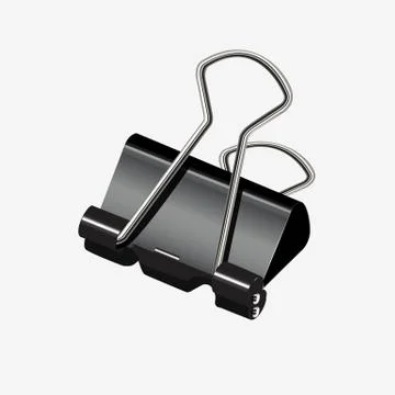 Black paper binder on a white background. Stock Illustration