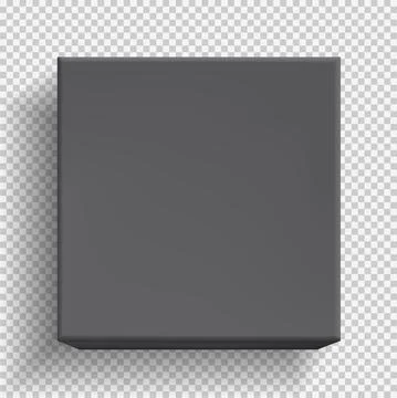 Black paper box 3d top of view, mockup model is on squared background for your Illustrazione stock