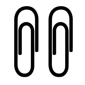 Black Paper Clip Vector Icon Isolated on White Background Stock Illustration