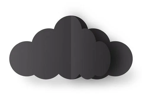 Black paper clouds isolated on white background Stock Photos