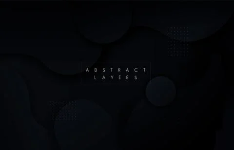 Black paper cut background. Abstract realistic papercut decoration textured with Stock Illustration