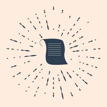 Black Paper scroll icon isolated on beige background. Canvas scroll sign Stock Illustration